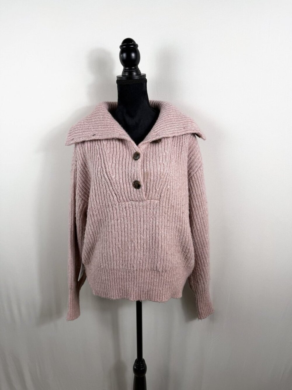 Varley Peverel Button Placket Knit Woodrose (Size M)